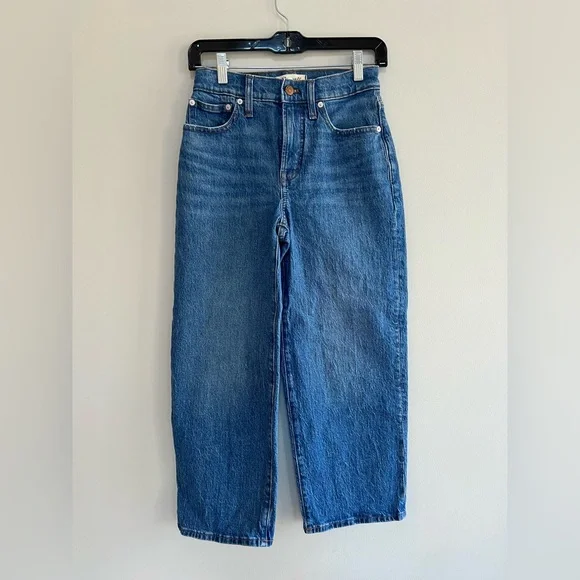 Madewell The Petite Perfect Vintage Wide-Leg Crop Jean, Bright Medium Blue, 24P - Picture 3 of 11